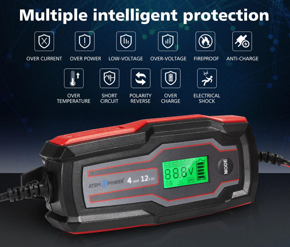 CARGADOR DE BATERIA INTELIGENTE 4A 12V - Trakend