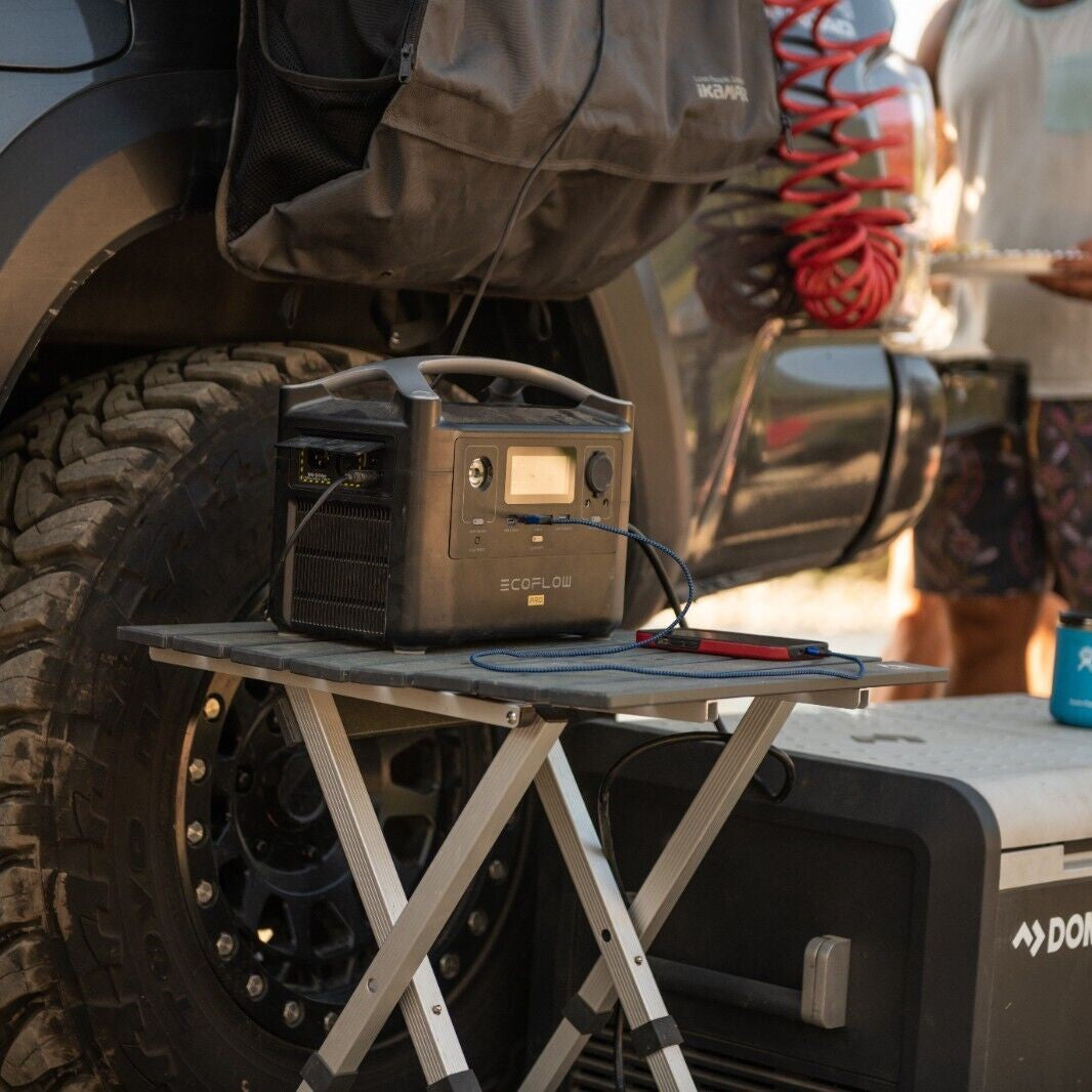 ECOFLOW EN OVERLAND CON COOLER Y CAMIONETA CON LLANTAS