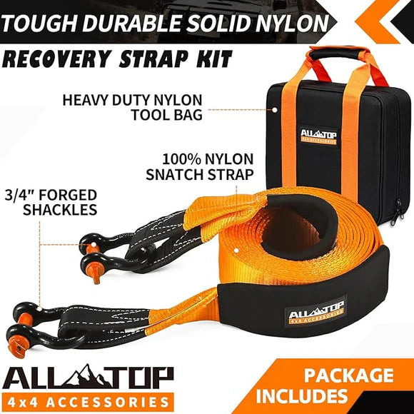 KIT CORREAS DE RECUPERACIÓN ALL TOP CON GRILLETES 35.000 LBS