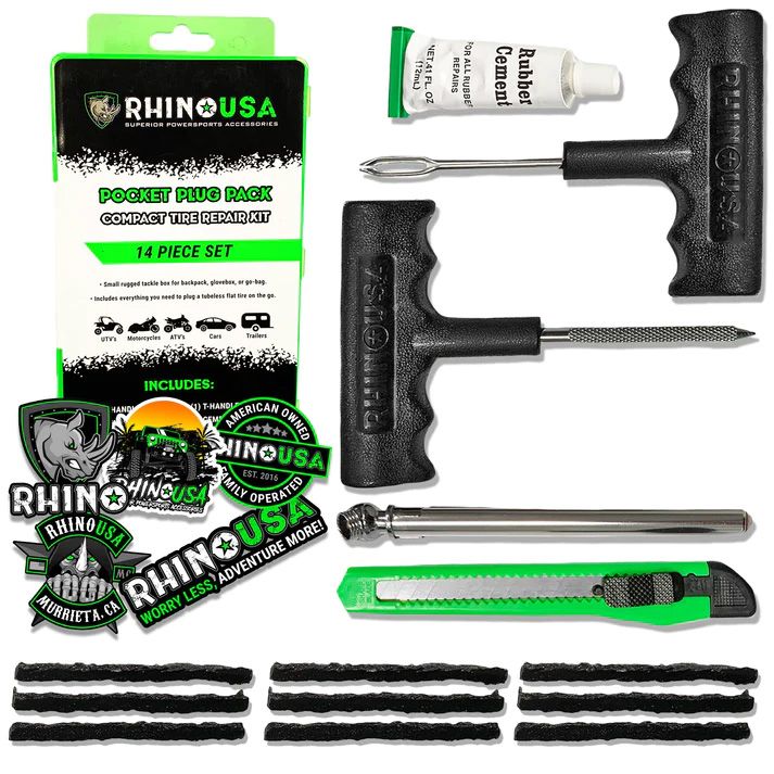 KIT DE REPARACIÓN DE NEUMÁTICO COMPACTO - 14 PIEZAS - Trakend