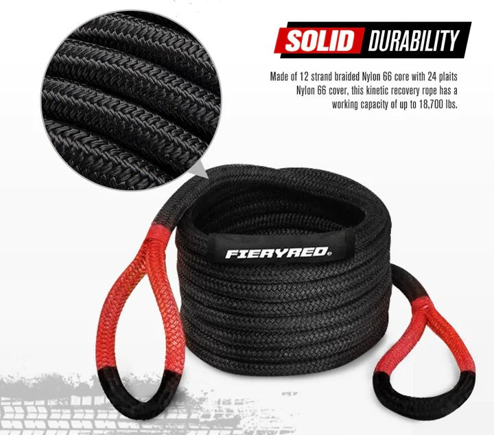 CUERDA DE RECUPERACIÓN CINÉTICA FIERYRED 18700LBS 22MM X 6MTS - Trakend