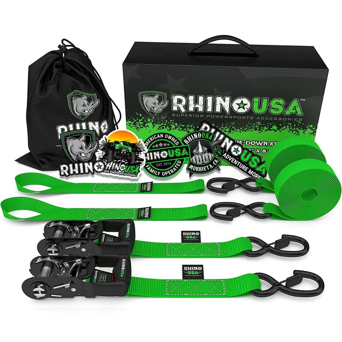 PACK X2 CORREAS DE AMARRE HD 4X244 CM CON RATCHET - Trakend