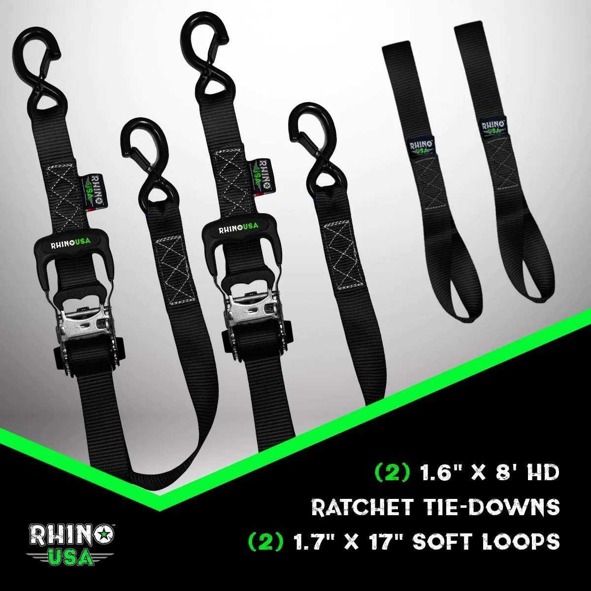 PACK X2 CORREAS DE AMARRE HD 4X244 CM CON RATCHET - Trakend