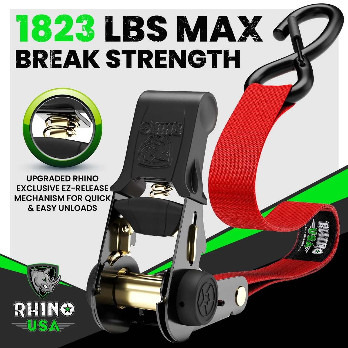 PACK X4 CORREAS DE AMARRE 2,5 X 457 CM CON RATCHET - Trakend